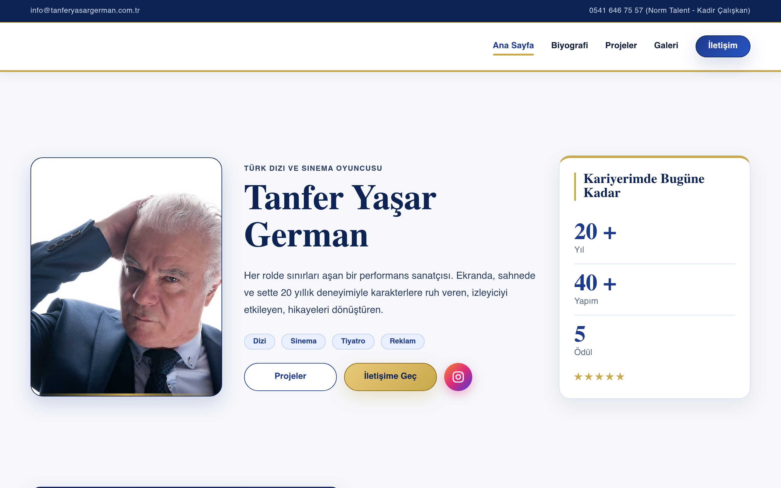 Tanfer Yaşar German — Oyuncu Portfolyo